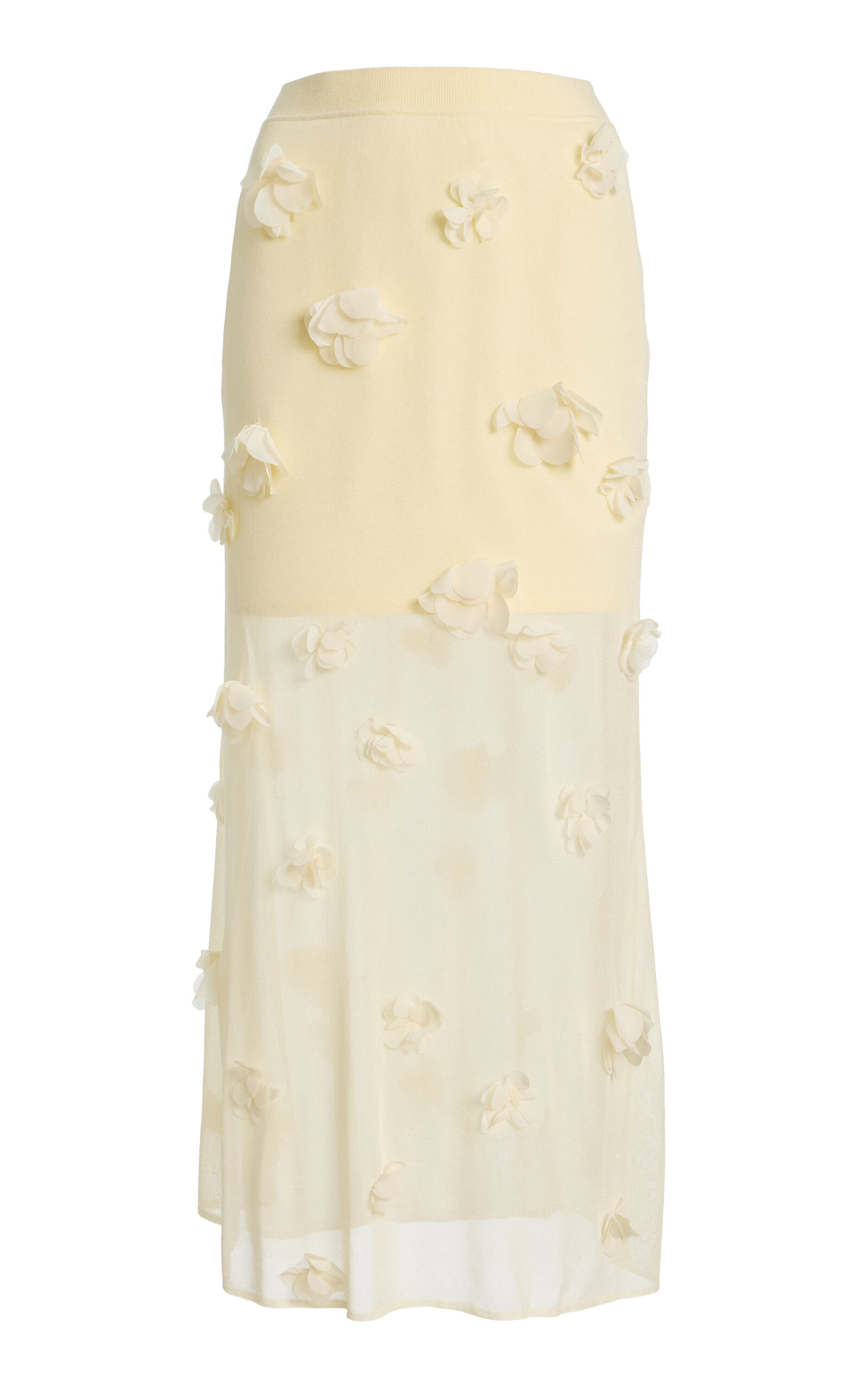 SIMKHAI SIMKHAI Cora Floral Applique Mesh Midi Skirt
