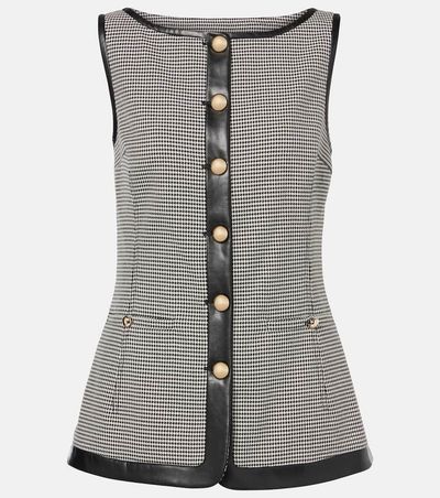 Simkhai Simkhai Cressida checked faux leather-trimmed vest