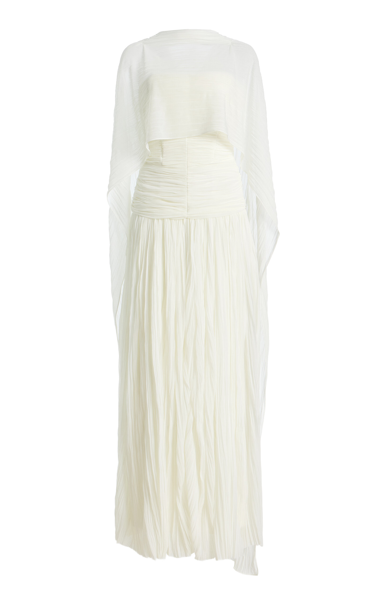 SIMKHAI SIMKHAI Danielle Crinkled Jersey Cape Gown