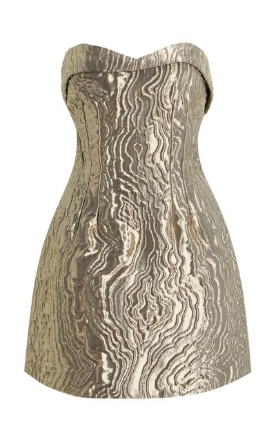 SIMKHAI SIMKHAI Darcie Metallic Taffeta Mini Dress