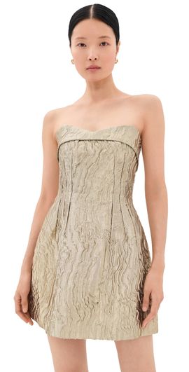 SIMKHAI SIMKHAI Darcie Mini Dress Light Gold