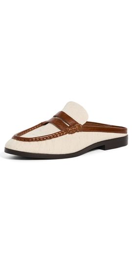 SIMKHAI SIMKHAI Dean Canvas Combo Loafer Mules Natural Saddle