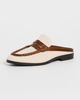 SIMKHAI SIMKHAI Dean Canvas Combo Loafer Mules Natural Saddle - 2
