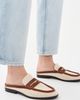 SIMKHAI SIMKHAI Dean Canvas Combo Loafer Mules Natural Saddle - 3