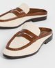 SIMKHAI SIMKHAI Dean Canvas Combo Loafer Mules Natural Saddle - 5
