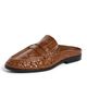 SIMKHAI SIMKHAI Dean Embossed Leather Loafer Mules Saddle - 1