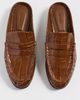 SIMKHAI SIMKHAI Dean Embossed Leather Loafer Mules Saddle - 5