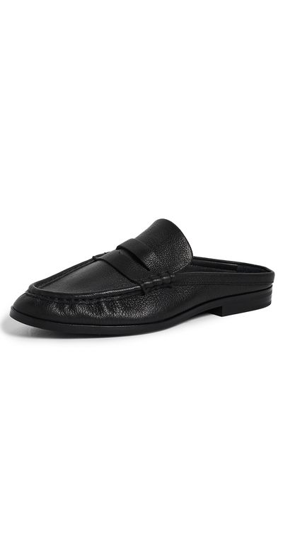 SIMKHAI SIMKHAI Dean Pebbled Leather Loafer Mules Black
