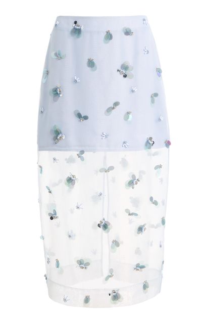 SIMKHAI SIMKHAI Delilah Embellished Chiffon Midi Skirt