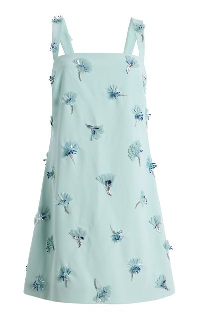 SIMKHAI SIMKHAI Ella Embellished Crepe Mini Dress
