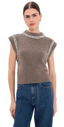 SIMKHAI SIMKHAI Embellished Joana Pulllover Birch Melange