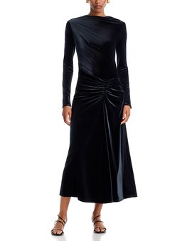 Simkhai Simkhai Ferrrera Draped Velvet Midi Dress