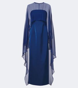 Simkhai Simkhai Fiora caped organza-trimmed gown