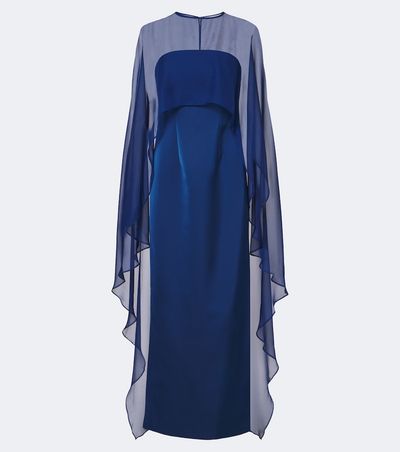 Simkhai Simkhai Fiora caped organza-trimmed gown