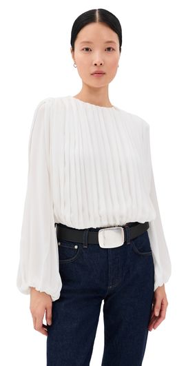 SIMKHAI SIMKHAI Frida Silk Blouse Oyster