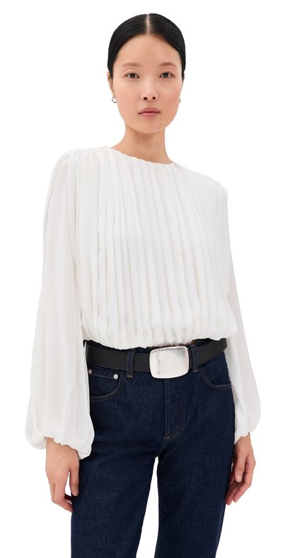 SIMKHAI SIMKHAI Frida Silk Blouse Oyster