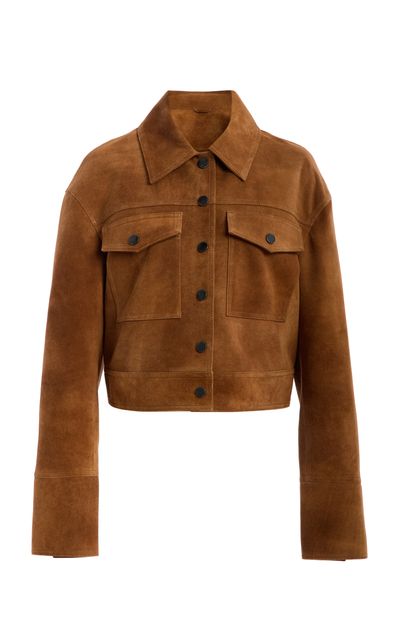 SIMKHAI SIMKHAI Grafton Suede Cropped Jacket Blue