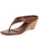 SIMKHAI SIMKHAI Hazel Leather Thong Wedges Saddle - 1