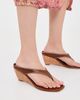 SIMKHAI SIMKHAI Hazel Leather Thong Wedges Saddle - 3