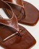 SIMKHAI SIMKHAI Hazel Leather Thong Wedges Saddle - 6