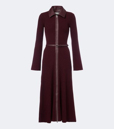 Simkhai Simkhai Ismelle belted ribbed-knit shirt dress