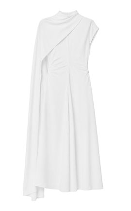 SIMKHAI SIMKHAI Jacka Satin Cape Midi Dress