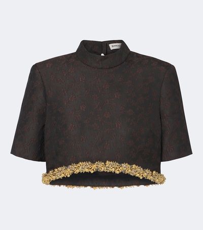 Simkhai Simkhai Jalen embellished jacquard crop top