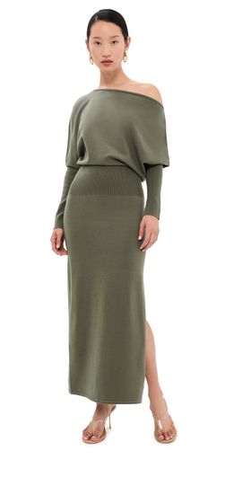 SIMKHAI SIMKHAI Janese Off Shoulder Knit Dress Sea Turtle