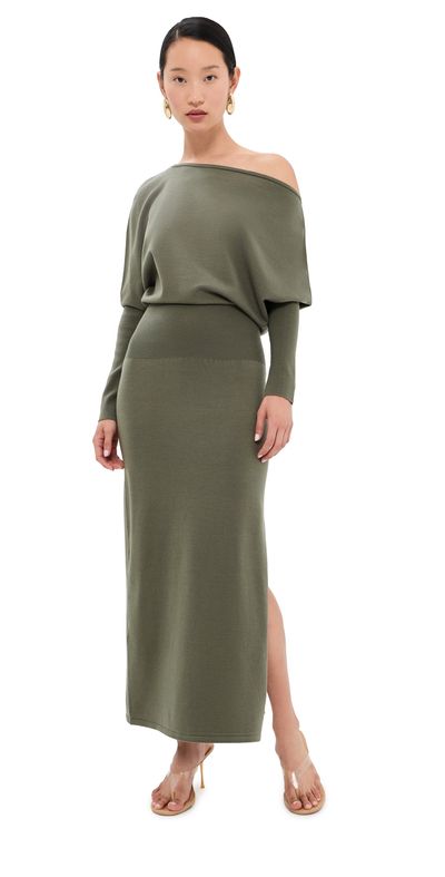 SIMKHAI SIMKHAI Janese Off Shoulder Knit Dress Sea Turtle