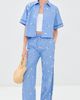 SIMKHAI SIMKHAI Jemma Wide Leg Pants French Blue Stripe - 5