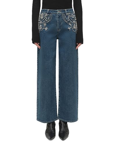 Simkhai Simkhai Jude Mid Rise Embellished Jeans in Solana
