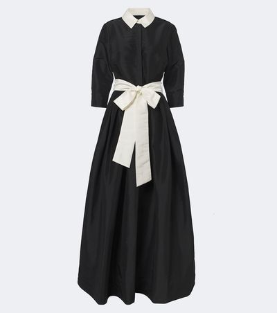 Simkhai Simkhai Julisse bow-detail pleated taffeta gown