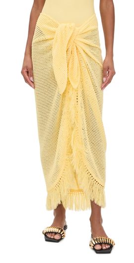 SIMKHAI SIMKHAI Katerina Knit Wrap Midi Skirt Buttercream