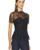 SIMKHAI SIMKHAI Kehlani Lingerie Lace Short Sleeve Bustier Top - 2
