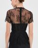 SIMKHAI SIMKHAI Kehlani Lingerie Lace Short Sleeve Bustier Top Black - 3