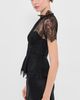 SIMKHAI SIMKHAI Kehlani Lingerie Lace Short Sleeve Bustier Top Black - 4