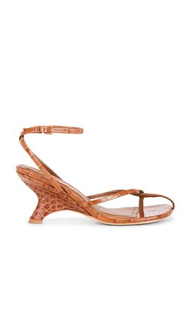 SIMKHAI SIMKHAI Kelsey Embossed Leather Strappy Wedge