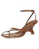 SIMKHAI SIMKHAI Kelsey Embossed Leather Strappy Wedge Sandals Saddle - 1