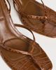 SIMKHAI SIMKHAI Kelsey Embossed Leather Strappy Wedge Sandals Saddle - 6