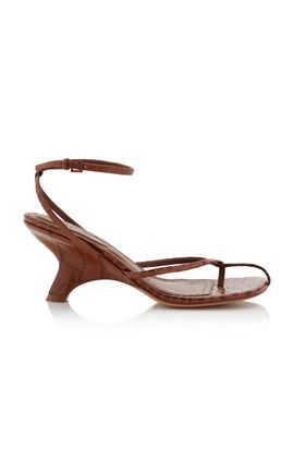SIMKHAI SIMKHAI Kelsey Embossed Leather Wedges