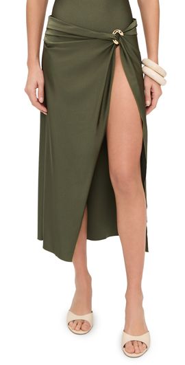 SIMKHAI SIMKHAI Kora Wrap Midi Skirt Fern
