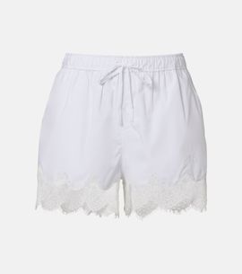 Simkhai Simkhai Lace-trimmed cotton shorts
