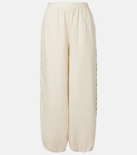 Simkhai Simkhai Lace-trimmed linen-blend straight pants