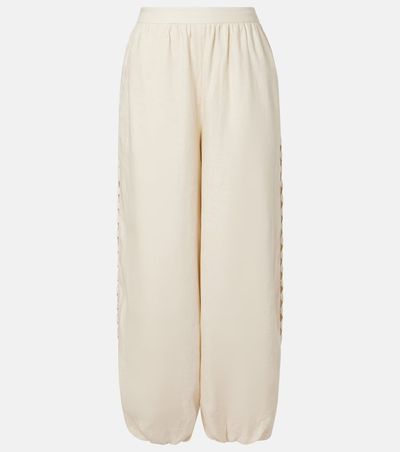 Simkhai Simkhai Lace-trimmed linen-blend straight pants