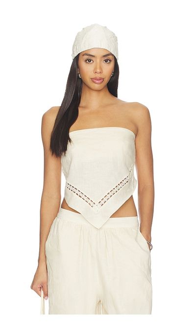 SIMKHAI SIMKHAI Lahni Linen Lace Top