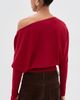 SIMKHAI SIMKHAI Lavina Draped Off Shoulder Sweater Lipstick - 3
