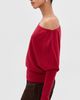 SIMKHAI SIMKHAI Lavina Draped Off Shoulder Sweater Lipstick - 4