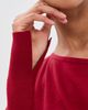 SIMKHAI SIMKHAI Lavina Draped Off Shoulder Sweater Lipstick - 6