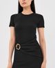 SIMKHAI SIMKHAI Leni Short Sleeve Draped Mini Dress Black - 2