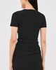 SIMKHAI SIMKHAI Leni Short Sleeve Draped Mini Dress Black - 3
